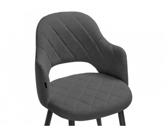 Стул на металлокаркасе Гутрид ромбы спереди темно-серый / черный каркас