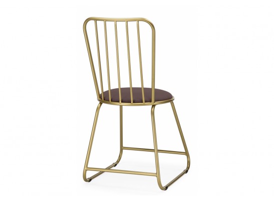 Стул на металлокаркасе Лирион какао велюр / золото в Каменске-Уральском
