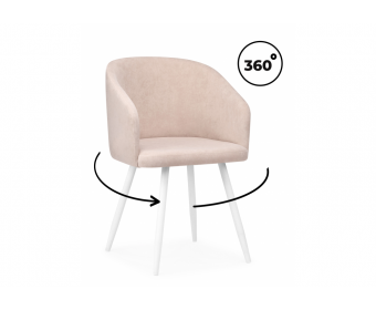 Стул на металлокаркасе Монер 360 латте (glory 10) / белый