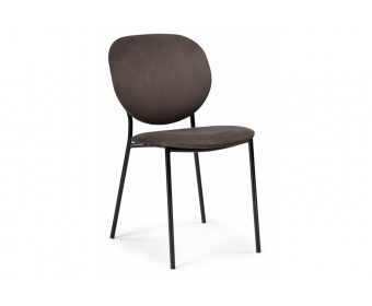 Стул на металлокаркасе Саранда кофе / черный глянец