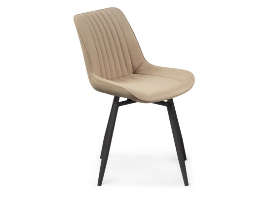 Стул на металлокаркасе Седа крутящийся велюр бежевый / черный в Каменске-Уральском