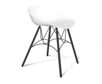 Стул на металлокаркасе SHT-ST19 / S100 белый / черный муар