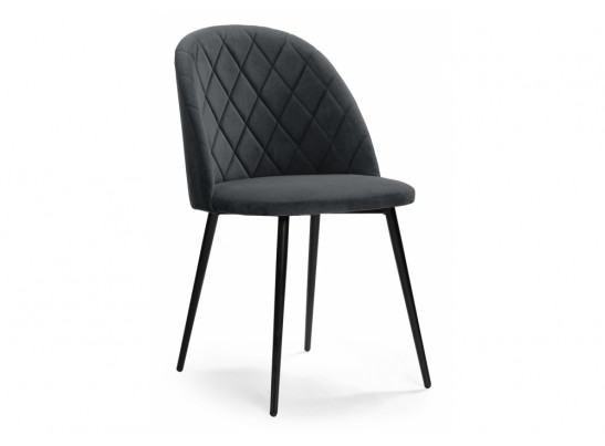 Стул на металлокаркасе Зест микровелюр серый / черный глянец в Каменске-Уральском