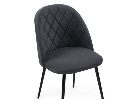 Стул на металлокаркасе Зест микровелюр серый / черный глянец в Каменске-Уральском