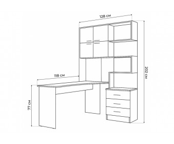 Компьютерный стол Эльброни левый белый