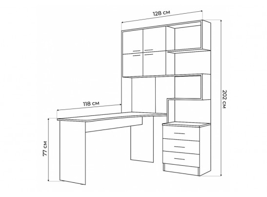Компьютерный стол Эльброни левый белый в Каменске-Уральском