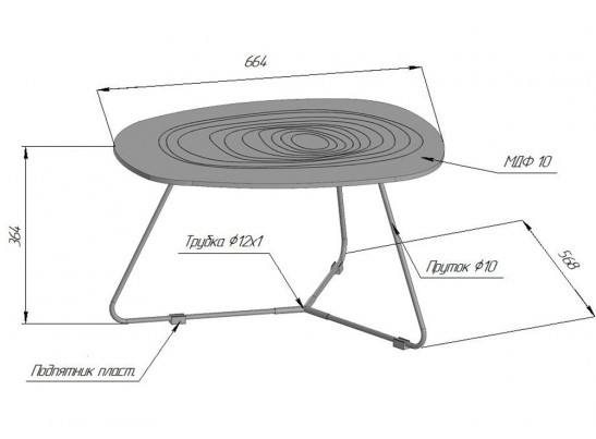 Журнальный столик SHT-CT52-3 кариф / черный муар в Каменске-Уральском