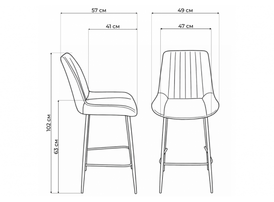 Полубарный стул Седа светло-серый (zd 960) / золотой в Каменске-Уральском