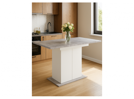 Деревянный стол Carla белый / цемент светлый в Каменске-Уральском