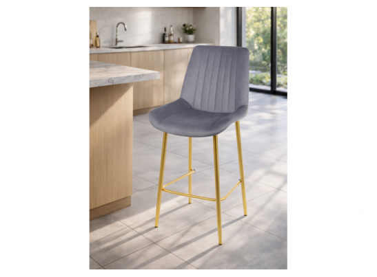 Полубарный стул Седа темно-серый (zd 995) / золотой в Каменске-Уральском