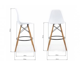 Барный стул Eames PC-007 белый