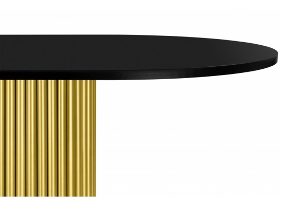 Деревянный стол Барон О 180 х 90 черная шагрень пленка / золотые ноги