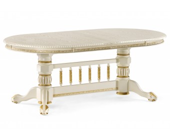 Деревянный стол Кантри крем с золотой патиной