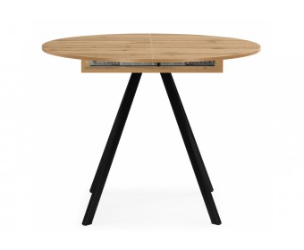 Деревянный стол Карпер 90(120) дуб вотан / черный матовый