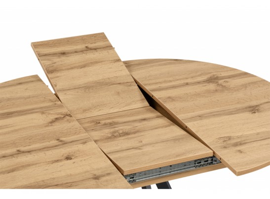 Деревянный стол Карпер 90(120) дуб вотан / черный матовый в Каменске-Уральском