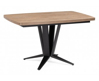 Деревянный стол Хасаф 130(170)х80х76 дуб канзас / черный