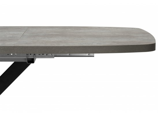 Деревянный стол Кортез 32 116(160)x77 раздвижной цемент / черный в Каменске-Уральском