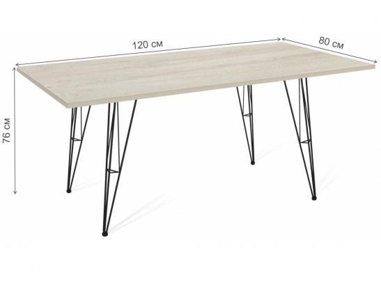 Деревянный стол SHT-TU10/120/80 ЛДСП черный муар / дуб беленый в Каменске-Уральском