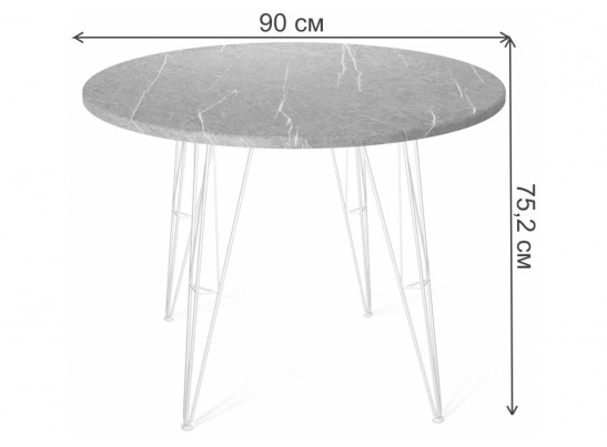 Деревянный стол SHT-TU10/90 черный муар / серый мрамор в Каменске-Уральском