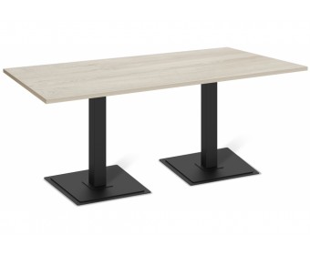 Деревянный стол SHT-TU5-BS1/120/80 ЛДСП черный / дуб беленый