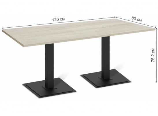 Деревянный стол SHT-TU5-BS1/120/80 ЛДСП черный / дуб беленый в Каменске-Уральском