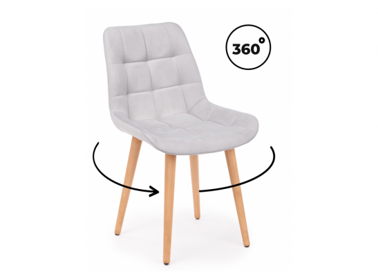 Деревянный стул Челси 360 светло-серый (zd 960) / светлое дерево в Каменске-Уральском