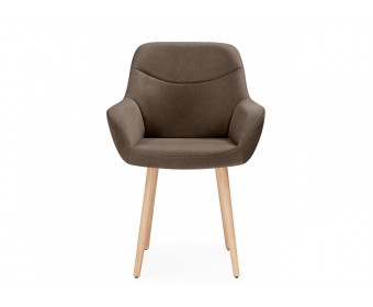 Деревянный стул Флюид коричневый (glory 08) / светлое дерево