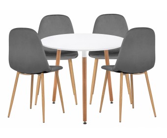 Обеденная группа Дилай 90 white / dark gray