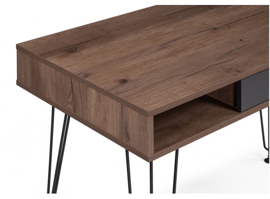 Письменный стол Хиргра 120х60х77 дуб табачный / графит / черный в Каменске-Уральском