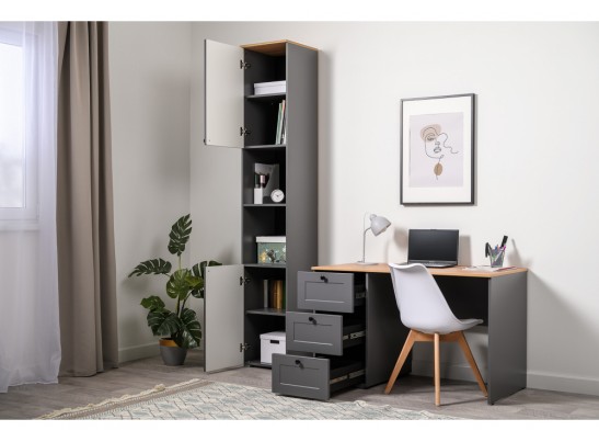 Письменный стол Опра серый графит / дуб золотой craft в Каменске-Уральском