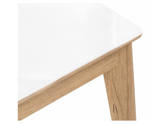 Стеклянный стол Арья белый / дуб монтана в Каменске-Уральском