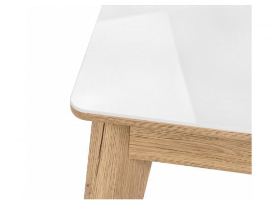 Стеклянный стол Арья белый / дуб монтана в Каменске-Уральском