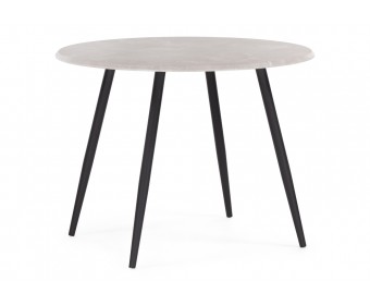 Деревянный стол Абилин 100х76 мрамор светло-серый / черный матовый