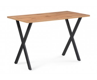 Стол Алеста Лофт 120х60х77 25 мм дуб вотан / черный матовый
