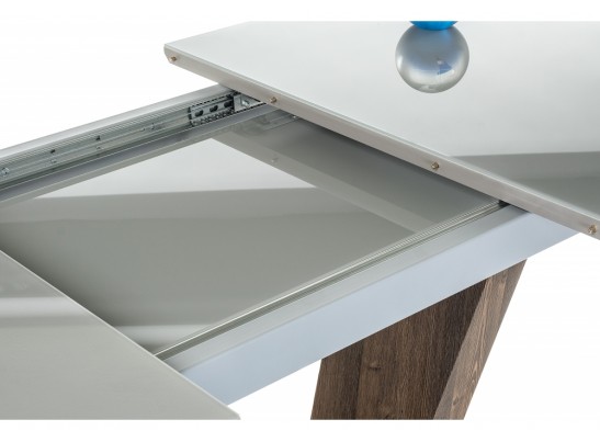 Стол на тумбе Петир 120(160)х80х75 серый / орех кантри в Каменске-Уральском