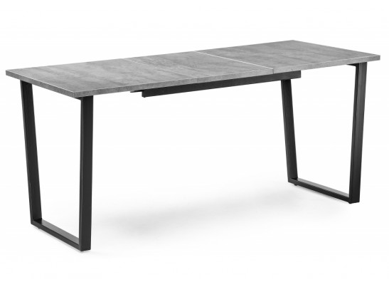 Деревянный стол Лота Лофт 120(160)х75 черный матовый / бетон светлый в Каменске-Уральском