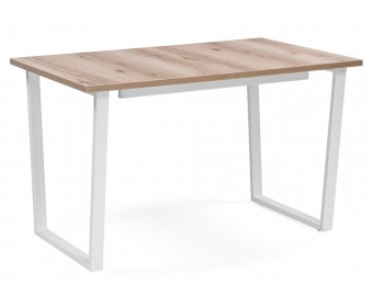 Стол раскладной Лота Лофт 120(160)х75х75 25 мм дуб делано светлый / матовый белый