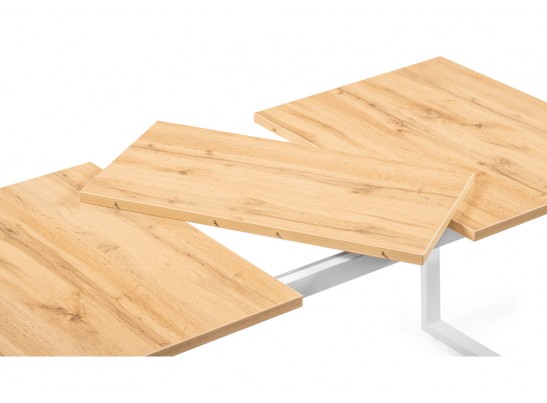 Деревянный стол Лота Лофт 120(160)х75 дуб крафт золотой / белый матовый в Каменске-Уральском