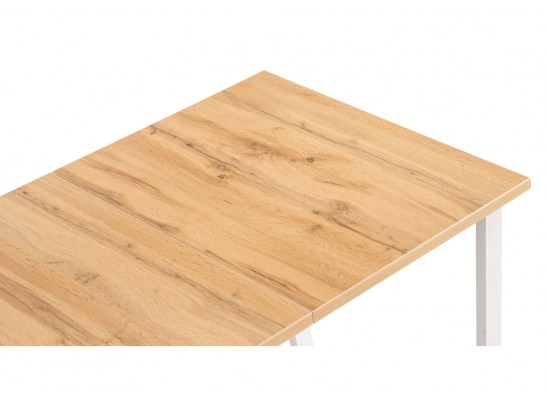 Деревянный стол Лота Лофт 120(160)х75 дуб крафт золотой / белый матовый в Каменске-Уральском