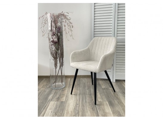 Стул на металлокаркасе Brandy велюр белая галька фактурный WZ2042-18 / черный в Каменске-Уральском