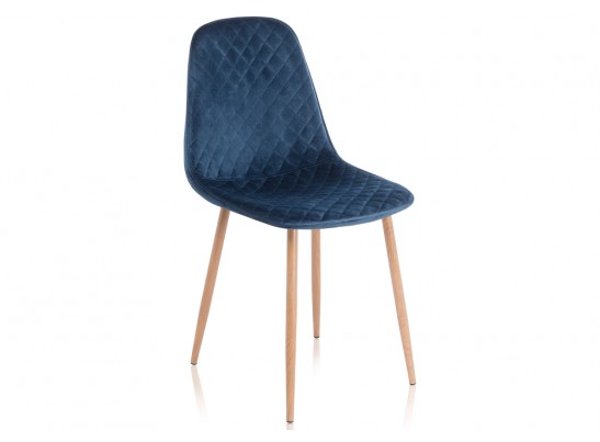Стул на металлокаркасе Capri dark blue / wood в Каменске-Уральском