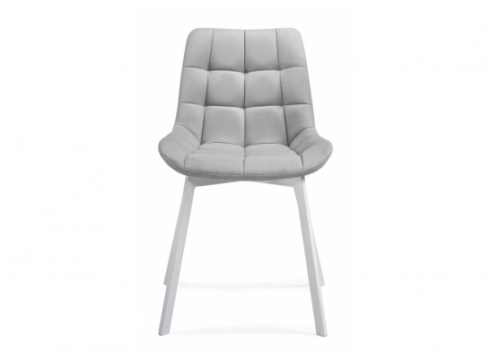 Стул на металлокаркасе Челси светло-серый / белый каркас в Каменске-Уральском