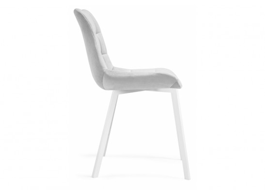 Стул на металлокаркасе Челси светло-серый / белый каркас в Каменске-Уральском