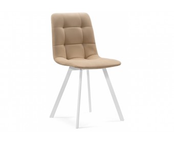 Стул на металлокаркасе Чилли бежевый / белый
