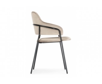 Стул на металлокаркасе Инклес дымчатый / черный глянец