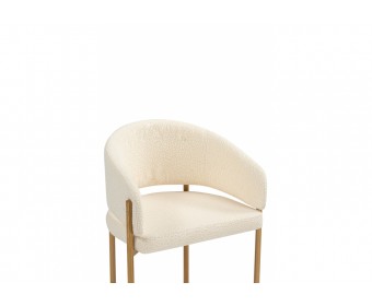 Стул на металлокаркасе Janin букле белый / цвет дерево