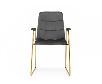 Стул на металлокаркасе Lana dark grey / gold