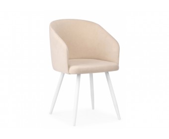 Стул на металлокаркасе Монер бежевый (glory 03) / белый