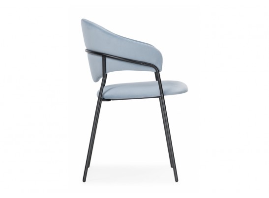Стул на металлокаркасе Рансол голубой /черный глянец в Каменске-Уральском