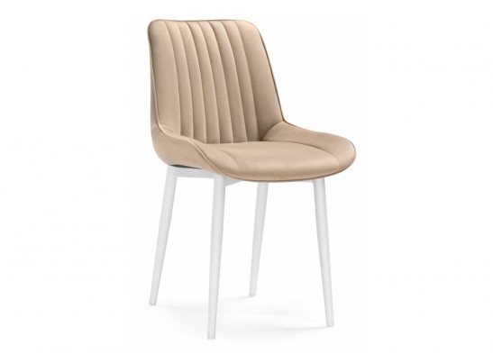 Стул на металлокаркасе Седа велюр бежевый / белый в Каменске-Уральском